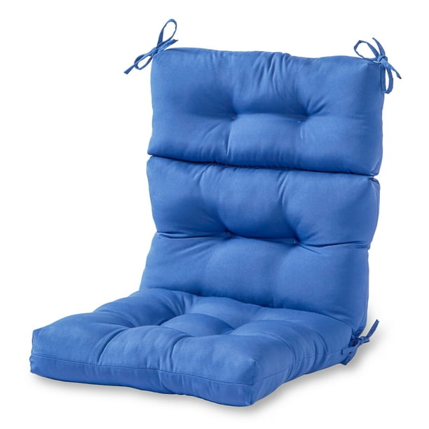 Solid Marine Blue 44 X 22 In Outdoor High Back Chair Cushion Com - Royal Blue Patio Chair Pads