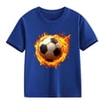 thumbnail image 5 of DJDLJWCJ Boys Soccer Shirt Crewneck Relaxed Fit Soccer Printed Summer Shirts Stretch Soft Outdoor Athletic Sports Shirts Blue Size 7-8 Years, 5 of 8