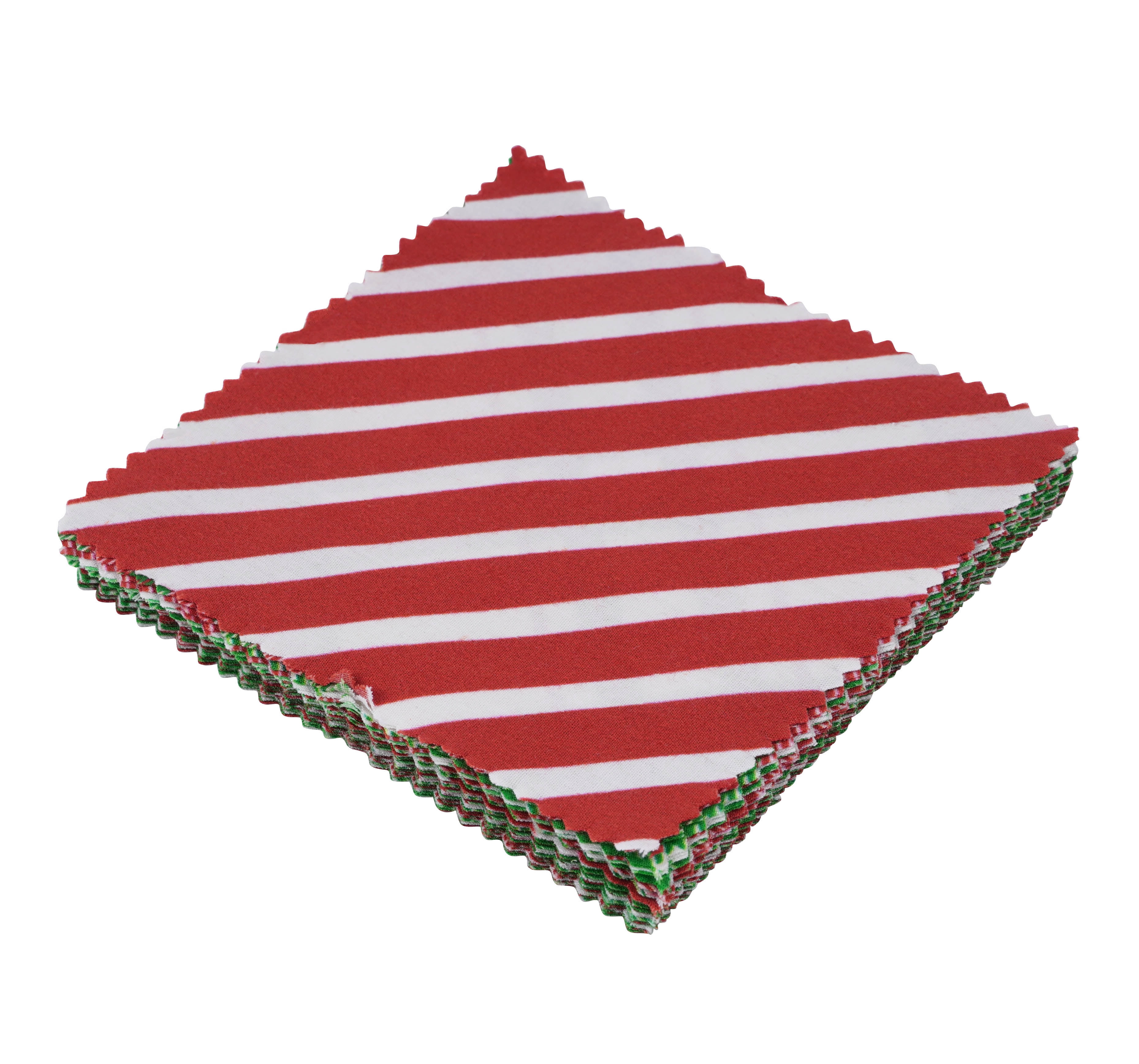 Soimoi Precut 10-inch Check Prints Cotton Fabric Bundle Quilting Squares Charm Pack DIY Patchwork Sewing Craft- Red & Green