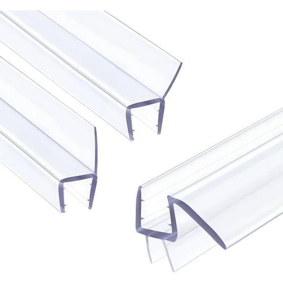 Shower Door Seal Strip Kit 3 Packs, 2 PCS 84" Shower Door Side Seals and 1 PC 36" Shower Door Sweep Bottom Seal for 3/8" (10mm) Thick Glass Shower Door Polycarbonate