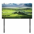 thumbnail image 3 of Nature Headboard, Rising Sun in the Valley Dark Cloudy Sky Landscape Dramatic Pastoral Heaven Print, Upholstered Decorative Metal Bed Headboard with Memory Foam, Twin Size, Green Blue, by Ambesonne, 3 of 4