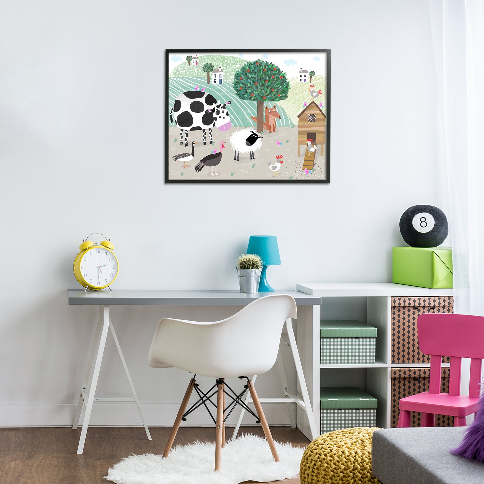 Stupell Industries Down At The Farm Black Framed Giclee Art, design by Carla Daly