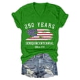 thumbnail image 3 of YVNAURA Women 250th Anniversary USA Shirt V Neck American Flag Graphic Tee Patriotic Semiquincentennial 1776-2026 Top Casual Summer 4th of July Independence Day Shirt for Mom Wife, Green, XL, 3 of 4