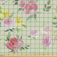 thumbnail image 2 of Ambesonne Floral Fabric by the Yard Upholstery, Vintage Romantic Nature, 10 Yards, Eggshell and Multicolor, 2 of 5