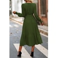thumbnail image 2 of Vestido PRETTYGARDEN Mujer Floral Boho Cruzado Verde Militar Talla S, 2 of 7