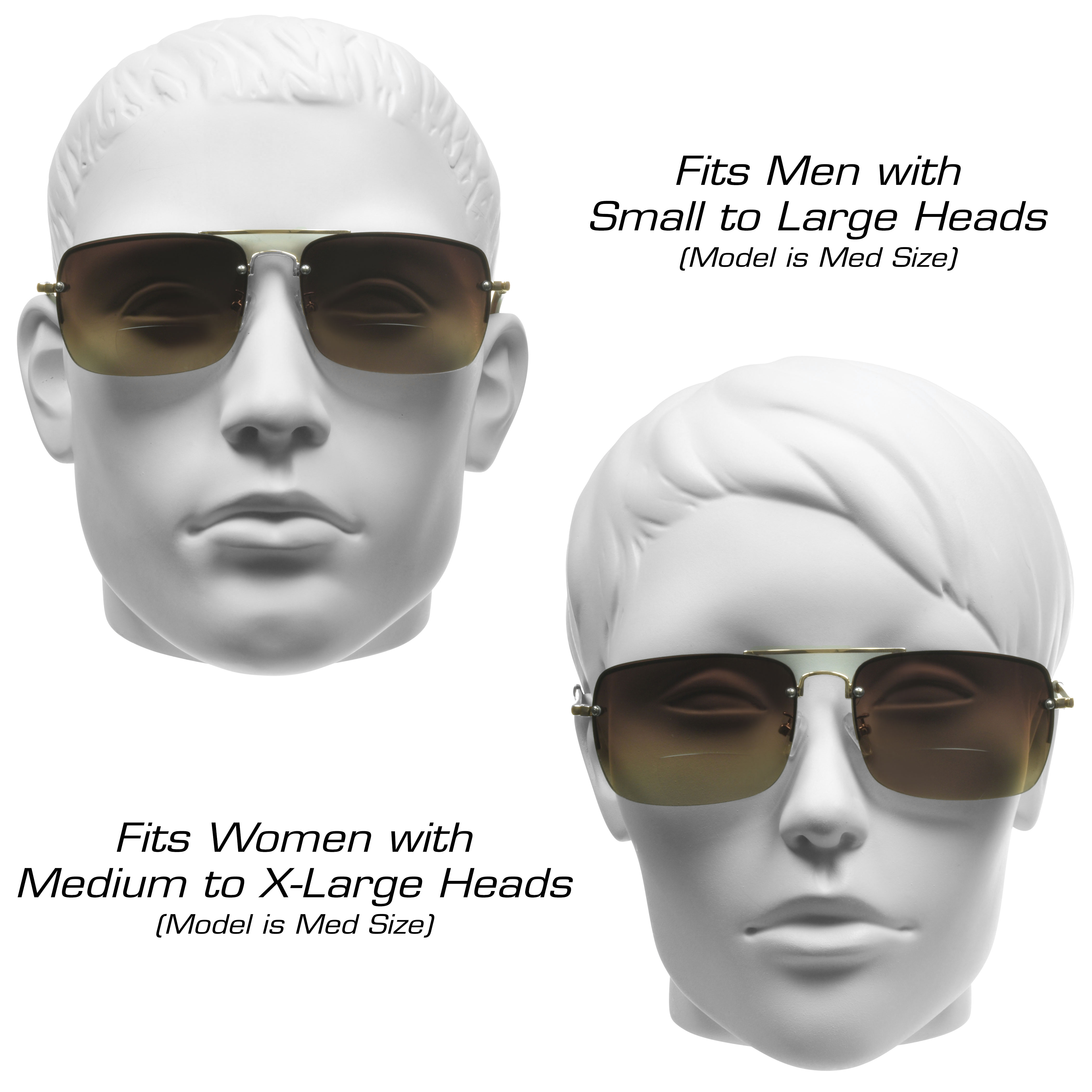 proSPORT Aviator Bifocal Reading Sunglass Reader Men Women Gradient Brown Lens - image 3 of 5