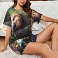 thumbnail image 4 of Vsdghe Daisy Sleeping Sloth Pattern Women's Pajama Set,Short Sleeve Sleepwear 2 Piece Pjs Lounge Sleepwear Sets-4X-Large, 4 of 6