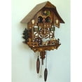 thumbnail image 2 of Quartz Cuckoo Clock Black Forest house with moving beer drinker and mill wheel, 2 of 2
