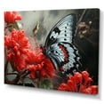 thumbnail image 2 of Designart "Butterfly Haven Red Grey II" Animals Canvas Wall Art, 2 of 5