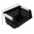 thumbnail image 2 of Qskely 3-Pack Plastic Stackable Organizer Basket, Stacking Storage Basket, Black Basket with White Handles, 2 of 8