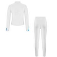 thumbnail image 3 of YONGHS Girls Figure Ice Skating Training Suit Practice Jacket Outerwear with Rhinestones Leggings Set White 16, 3 of 6