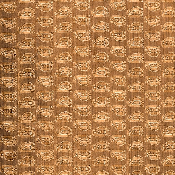 Ahgly Company Indoor Square Oriental Orange Industrial Area Rugs, 5' Square