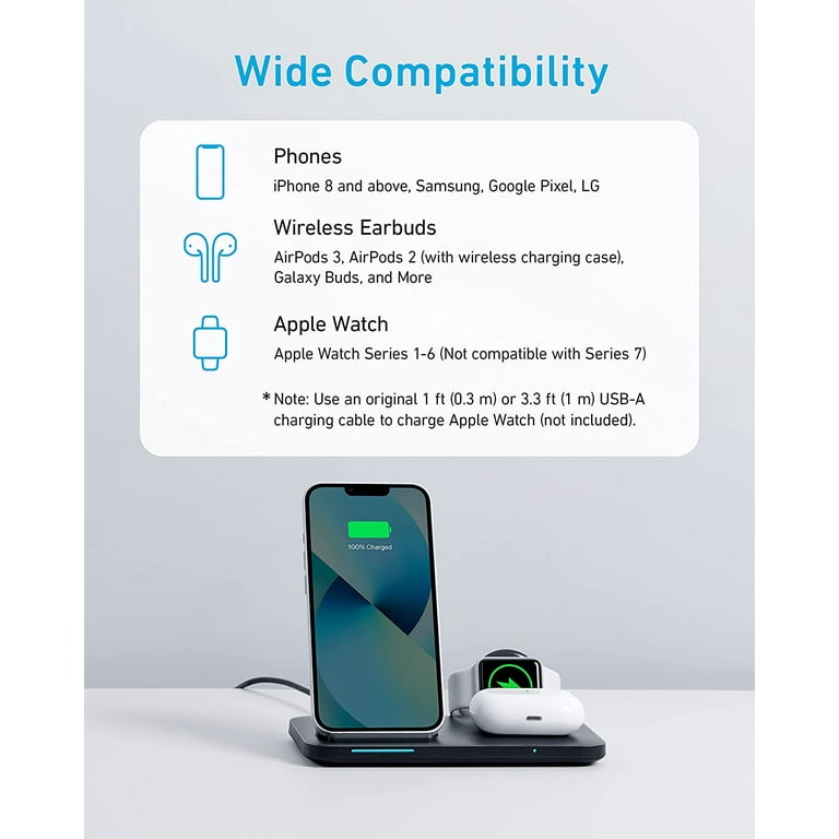 Anker 3-in-1 Wireless Charger, Foldable Mobile Dock Station & Phone Stand for iPhone - Walmart.com Anker 3-in-1 Wireless Charger, Foldable Mobile Dock Station & Phone Stand for iPhone - Walmart.com