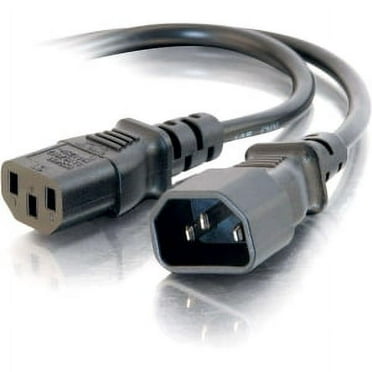 C2G 4ft 16 AWG 250 Volt Computer Power Extension Cord (IEC320C14 to IEC320C13) - Power extension cable - power IEC 60320 C13 to IEC 60320 C14 - AC 250 V - 4 ft - molded - black