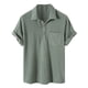 thumbnail image 3 of Camisas de verano KIHOUT para hombre, liquidación, moda de verano para hombre, camisas casuales de manga corta con botones en color liso., 3 of 4