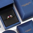 thumbnail image 5 of Gem Stone King 10K Yellow Gold Red Created Ruby and Lab Grown Diamond Engagement Ring for Women | 1.60 Cttw | Round 5MM | Gemstone July Birthstone | Size 7, 5 of 6
