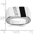 thumbnail image 3 of Sterling Silver Rhodium-Plated Men's Cz And Onyx Ring (Size 11) Made In China qr2461-11, 3 of 5