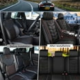 thumbnail image 6 of WRWolf Universal SUV Sedan Truck Crew Cab Car 5-Seat Covers Front & Rear Full Set PU Leather Breathable Waterproof Seat Cushion Protector, 6 of 8