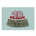 thumbnail image 2 of 70th Birthday Cutting Board, Cake 70 Number Candles and Sprinkles Party Themed Event Photo Image, Decorative Tempered Glass Cutting and Serving Board, Large Size, Multicolor, by Ambesonne, 2 of 5