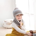 thumbnail image 4 of Gorro de invierno con orejas de gato para bebés y niños, gorro de punto con capucha y forro polar MFZFUKR CJWUS-6038, 4 of 5