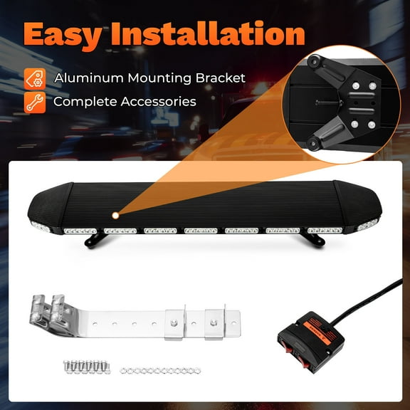 48" 108LED Strobe Light Bar Amber White Emergency Beacon Warn Tow Truck Response for Trailers, Trucks