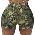 thumbnail image 2 of Fotbe Green Skulls Shorts Sin Costuras – Shorts Deportivos de Cintura Alta para Mujer, Elásticos para Gimnasio, Yoga, Running o Ciclismo-X-Large, 2 of 8