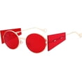 thumbnail image 1 of Gafas de sol ovaladas estilo punk retro de moda con protección lateral para hombre y mujer M, 1 of 5