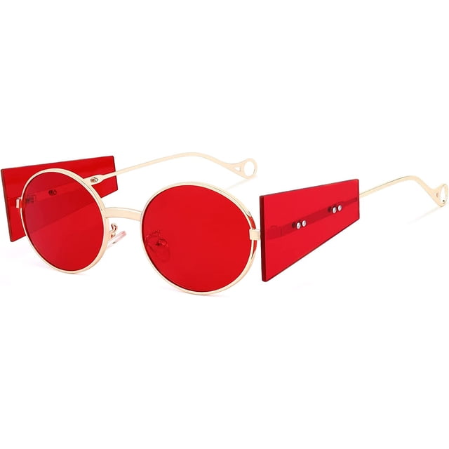 Gafas de sol ovaladas estilo punk retro de moda con protección lateral para hombre y mujer M