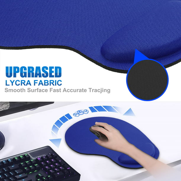 Ergonomic Mouse Pad with Wrist Rest Support, Eliminates All Pains, Carpal Wrist Discomfort, Non-Slip Base PU Gaming Mouse Mat for Mac, Durable & Comfortable & Easy Typing, Blue - Walmart.com