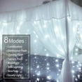 thumbnail image 5 of Juhefa String Lights Curtain Lights with Remote 7.9' L x 5.9' W 144-Bulb USB Plug-in LED Light for Wedding Home Bedroom Decor,White, 5 of 8