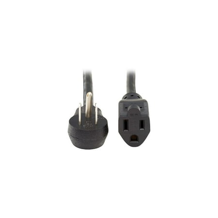 UPC: 0037332243867 | Tripp Lite P024-003-15D 3 ft. Extension Cord Right-Angle NEMA 5-15P to NEMA 5-15R – Heavy Duty 15A 120V 14 AWG Black