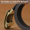 thumbnail image 5 of SUOSDEY Men's Ratchet Belt for Women Leather Cowboy Belt with Automatic Western Buckle Trim to Fit with Gift Box, 5 of 7