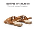 thumbnail image 4 of DAEAM PAIRS Girls Leather Gladiator Braided Flat Open Toe Sandal Boys Girls Toddler Little Kid Big Kid BROWN Size 5, 4 of 6