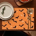 thumbnail image 5 of Halloween Bats with Moons and Stars Summer Placemats Table Placemats Set Of 4-Linen Kitchen Washable Placemats Table Mats 11.8"x17.7" Non-Slip Heat Resistant, 5 of 6