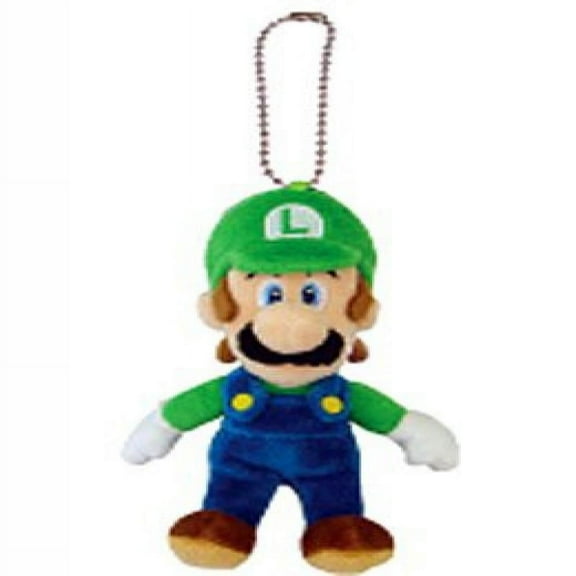 Sanei Super Mario Plush Series Plush Doll: 5.5" Luigi Mascot Strap Japanese Import
