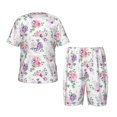 thumbnail image 1 of Balery Rose Flower B Conjunto de Pijama Infantil de Manga Corta con Estampado – Ropa de Dormir de Algodón Suave-X-Large, 1 of 6