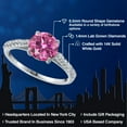 thumbnail image 2 of Gem Stone King 14K White Gold Pink Moissanite and White Lab Grown Diamond Engagement Ring for Women | 1.24 Cttw | Round 6.5MM | Gemstone Birthstone | Size 7, 2 of 6