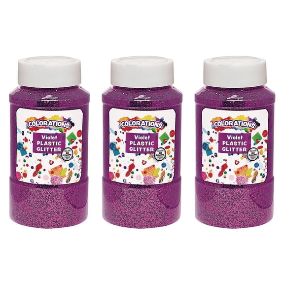 Colorations Extra-Safe Plastic Glitter, Violet - 3 lbs.