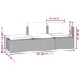 thumbnail image 4 of vidaXL 3 Piece Garden Lounge Set with Cushions Grey Poly Rattan, 4 of 5