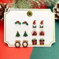 thumbnail image 6 of GKNET 12PCS Christmas Tree Santa Claus Ear Stud Earrings Dangle Women Delicate Jewelry Gift New-#1, 6 of 9