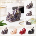 thumbnail image 2 of Little Cat Resin Figurine with Gold Flakes, Decorative Miniature Kitty Statue for Living Room, Office and Desktop Shelf Display, 2 of 6