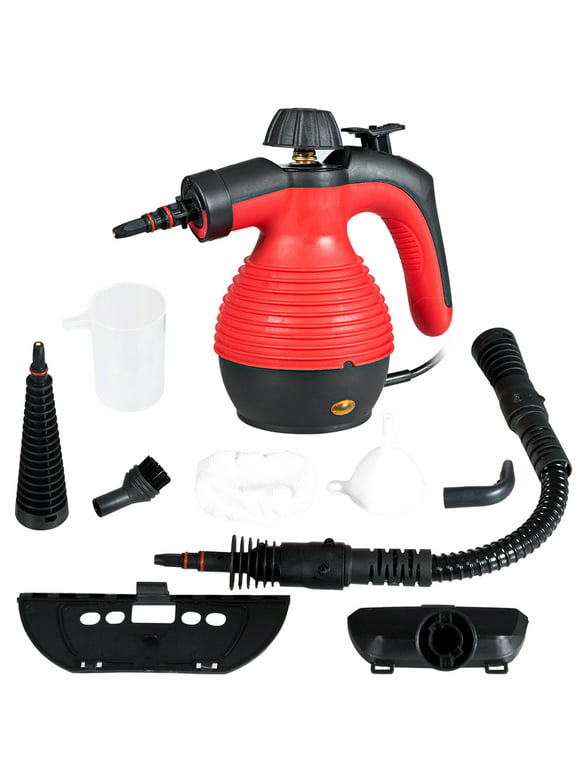 Costway Multifunction Portable Steamer Household Steam Cleaner 1050W W/Attachments Red