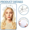 thumbnail image 3 of Star Halo Crown Crystal Headband Mary Alloy Rhinestone Pearls Bridal Hair Band Goddess Tiara Headpiece Hair Accessories for Women Wedding Engagement Costume Cosplay Party, 3 of 8