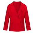 thumbnail image 4 of Sriper Women's Professional Suit Jacket, Long Sleeve Blazer Coat with Pockets, Business Attire, Fall Work Outfits, Elegant Ladies Office Wear Bleiser Para Mujer Red 2X, 4 of 8