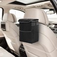 thumbnail image 1 of Automotive Garbage Can, Waterproof Car Trash Can with Lid & Side Pockets, Black, 1 of 7