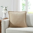 thumbnail image 3 of (2 pack) My Texas House 20" x 20" Andie Reversible Solid Taupe Cotton Decorative Pillow, 3 of 7