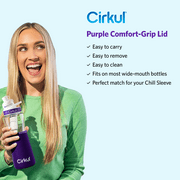 Cirkul Chill Sleeve & Comfort-Grip Lid for 22oz Bottle, Purple