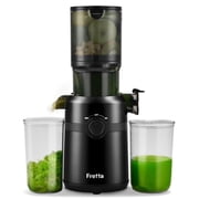 Fretta Slow Masticating Juicer Machines with 4.25" Feed Chute, Cold Press Juicer Machines Fit Whole Fruits & Vegetables, BPA Free (Black)