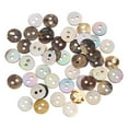 thumbnail image 1 of Uxcell 50Pcs Botones de Concha Natural, Botón de Madreperla de 9mm, Botones de Costura, Marrón, 1 of 7