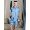 thumbnail image 4 of Men's Short Sleeves And Shorts Pajama Sets Loungewear Sleepwear Pijama, 4 of 5